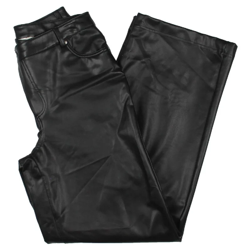 RD Style Womens Amber Vegan Leather High Rise Straight Leg Pants