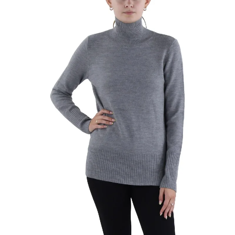 French Connection Womens Heathered Long Sleeve Turtleneck Sweater